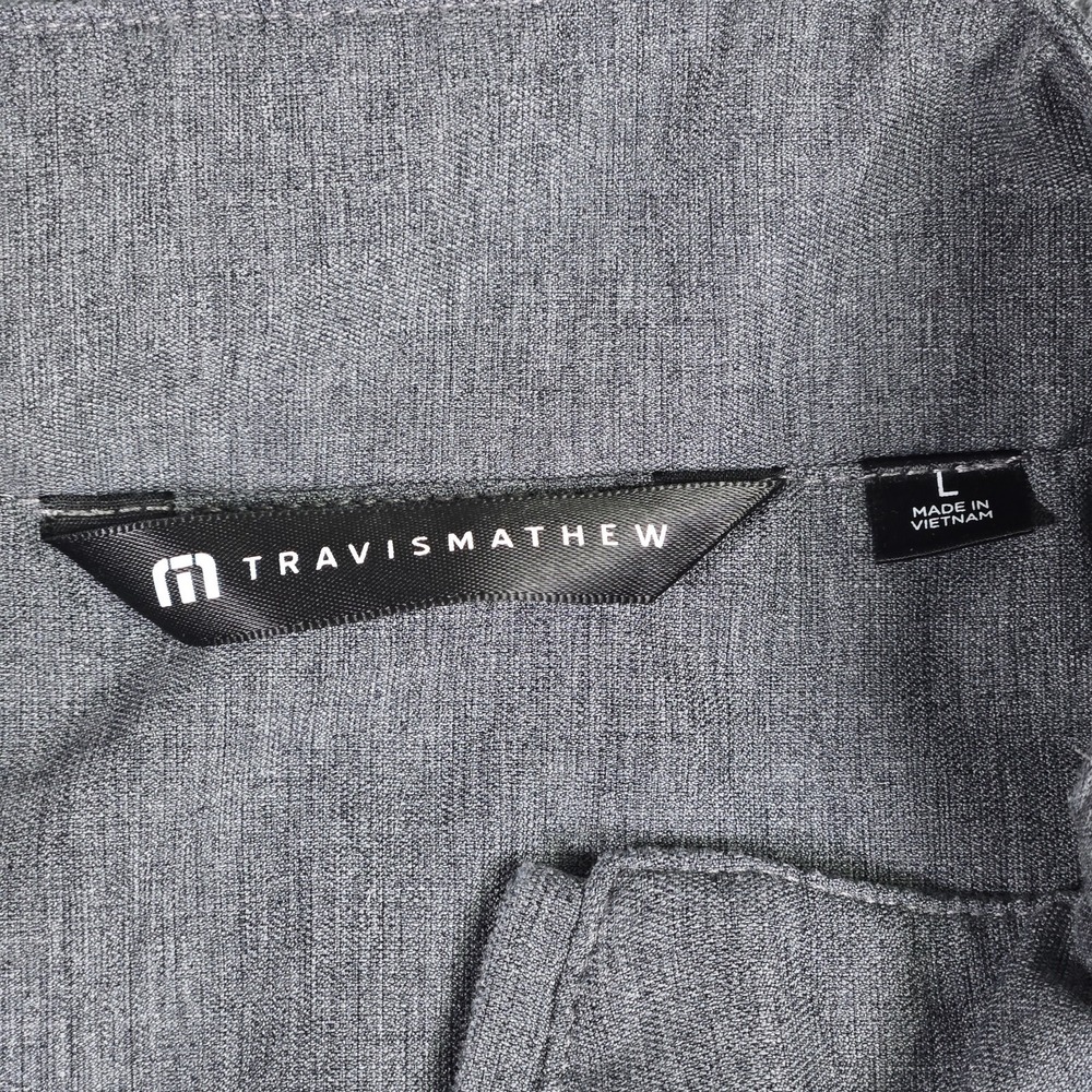 Travis Mathew Mens L Full Zip Gray Black Golf Vest Outerwear Stretch Travel - Picture 6 of 12